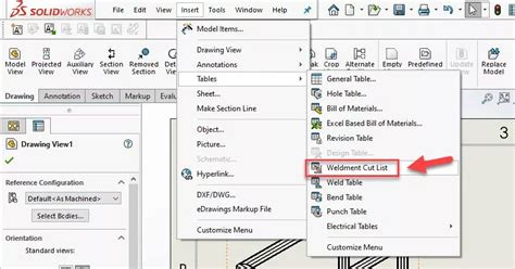 solidworks sheet metal cut list|solidworks edit cut list table.